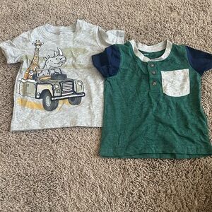 Carter's Green and Gray Short Sleeve Tee Set